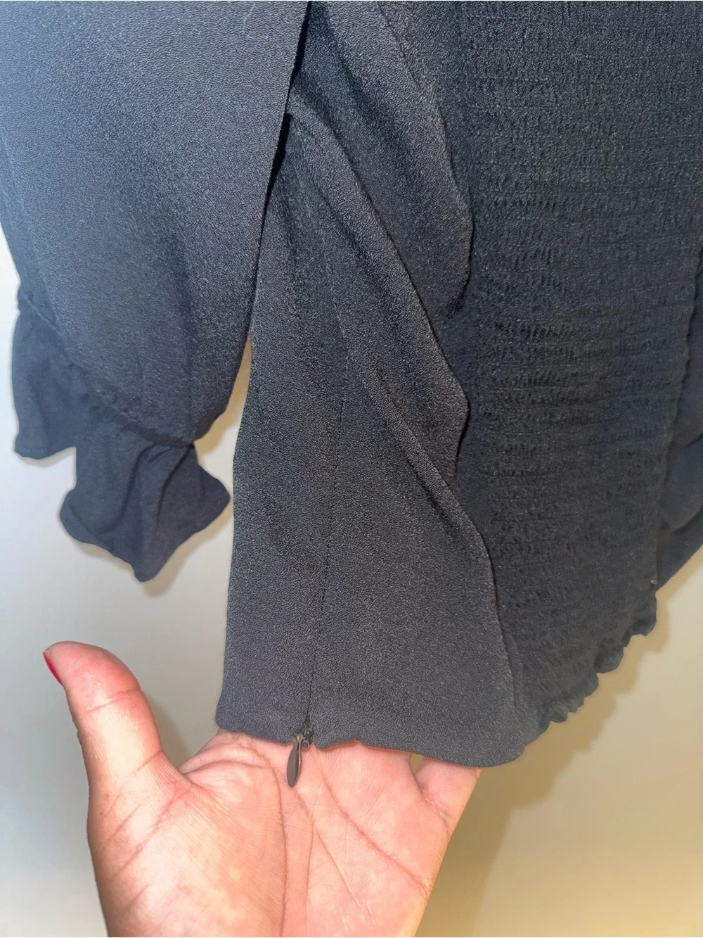 Reformation Black Square-Neck Puff Sleeve Blouse